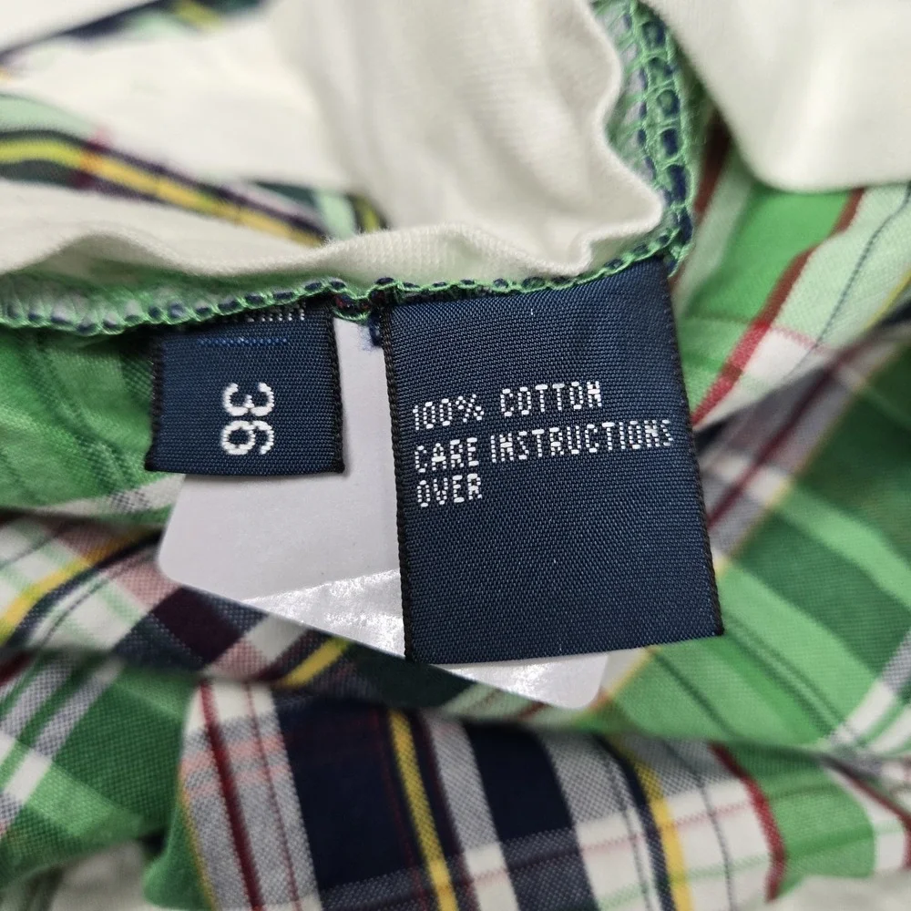 Polo By Ralph Lauren Men Shorts 36 Green Plaid Chino Button 12